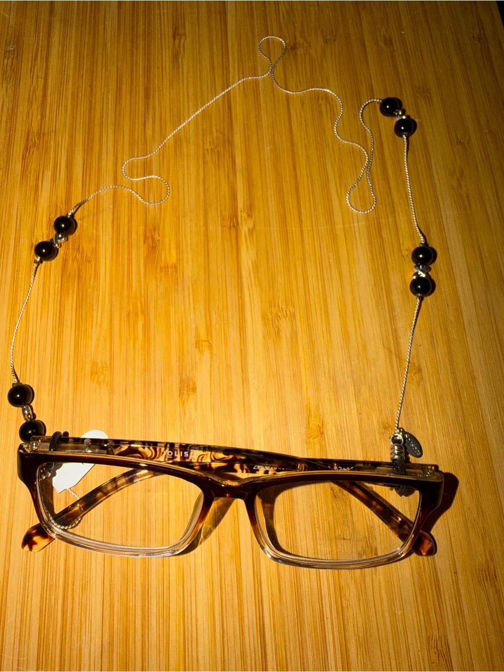 JOLISU Tortoiseshell Blue Light Blocking Reading Glasses (+1.00) w/ Beaded Chain